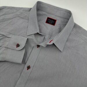 UNTUCKit Rubican-WF Grey Wrinkle Free Cotton Shirt Mens XXL Relaxed Fit